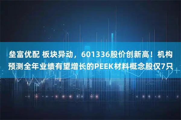 垒富优配 板块异动，601336股价创新高！机构预测全年业绩有望增长的PEEK材料概念股仅7只